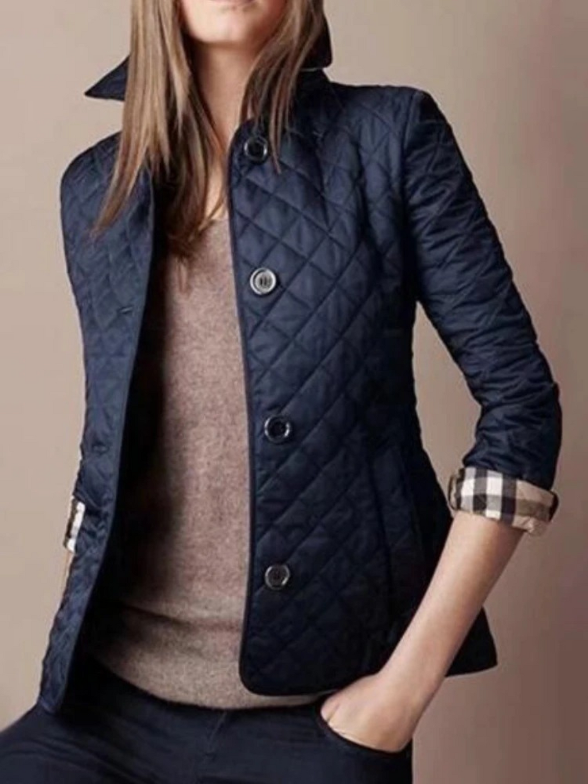 Oak & Coral | Women's Quilted Jacket with Snap Button Front