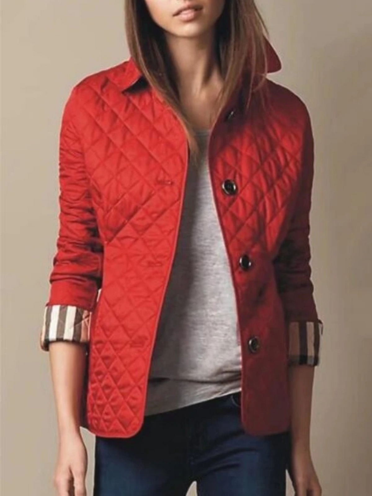 Oak & Coral | Women's Quilted Jacket with Snap Button Front