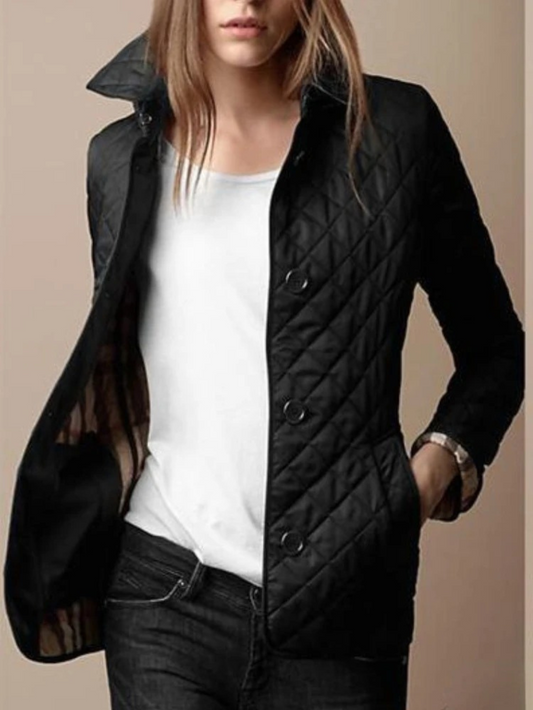 Oak & Coral | Women's Quilted Jacket with Turned-Down Collar