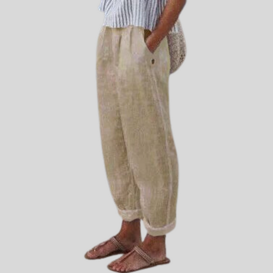 Oak & Coral | Women's Relaxed Fit Folded Hem Trousers