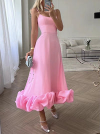 Flowy Ruffle Hem Midi Dress