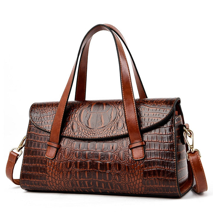 Oak & Coral | Women's Shoulder Bag with Crocodile Embossing