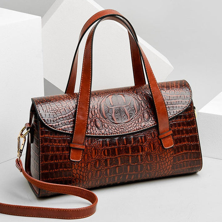 Oak & Coral | Women's Shoulder Bag with Crocodile Embossing