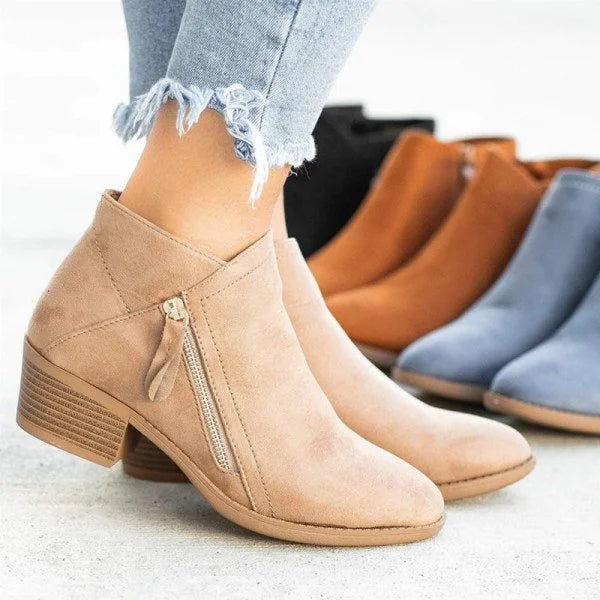 Oak & Coral | Women's Side Zip Ankle Boots