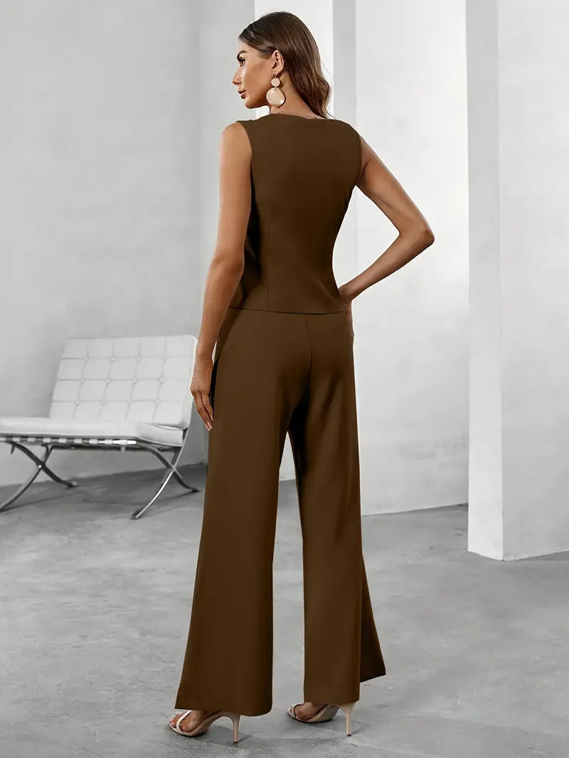 Oak & Coral | Women's Sleeveless Tailored Jumpsuit