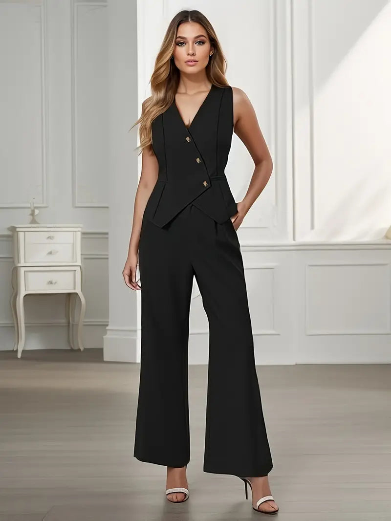 Oak & Coral | Women's Sleeveless Tailored Jumpsuit