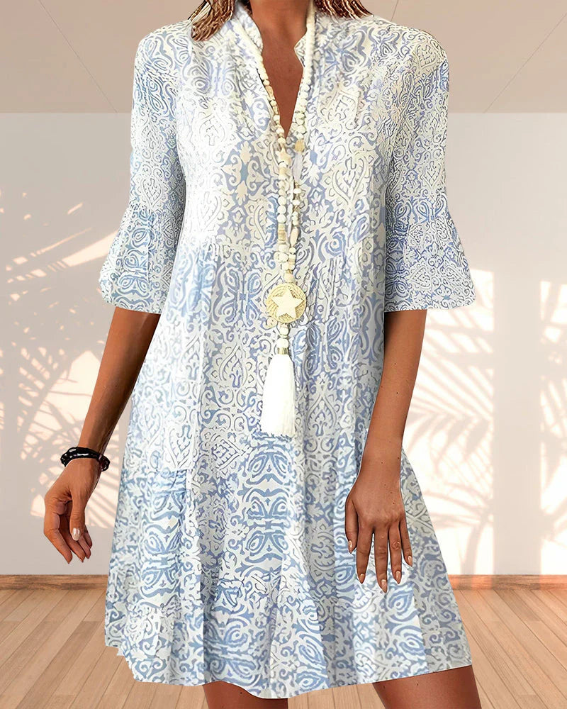 Oak & Coral | Women's Tiered Print Midi Dress