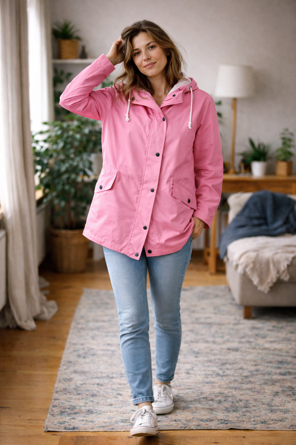 Oak & Coral Women's Transitional Jacket with Hood Lightweight