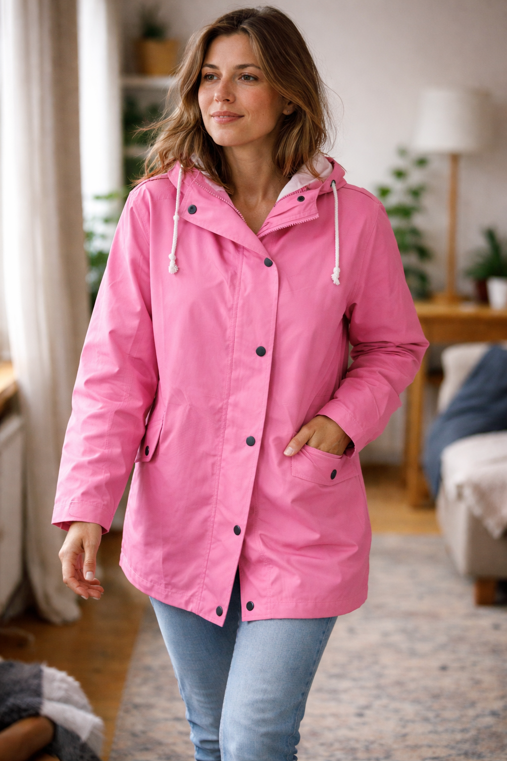 Oak & Coral Women's Transitional Jacket with Hood Lightweight