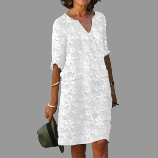Oak & Coral | Women's V-Neck Floral Midi Dress