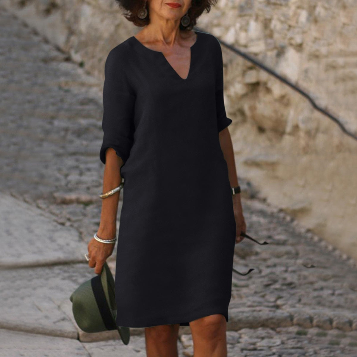 Oak & Coral | Women's V-Neck Midi Summer Dress