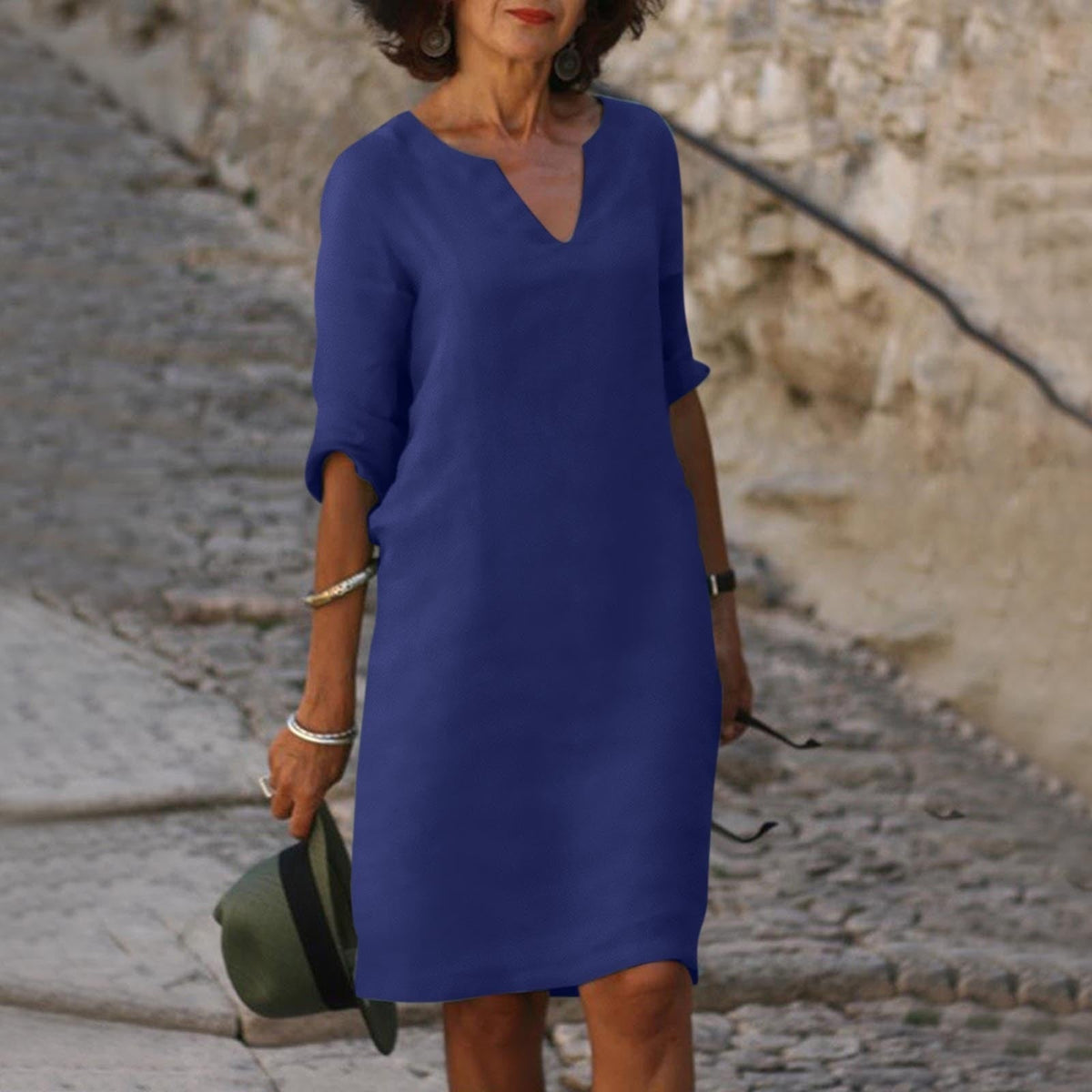 Oak & Coral | Women's V-Neck Midi Summer Dress