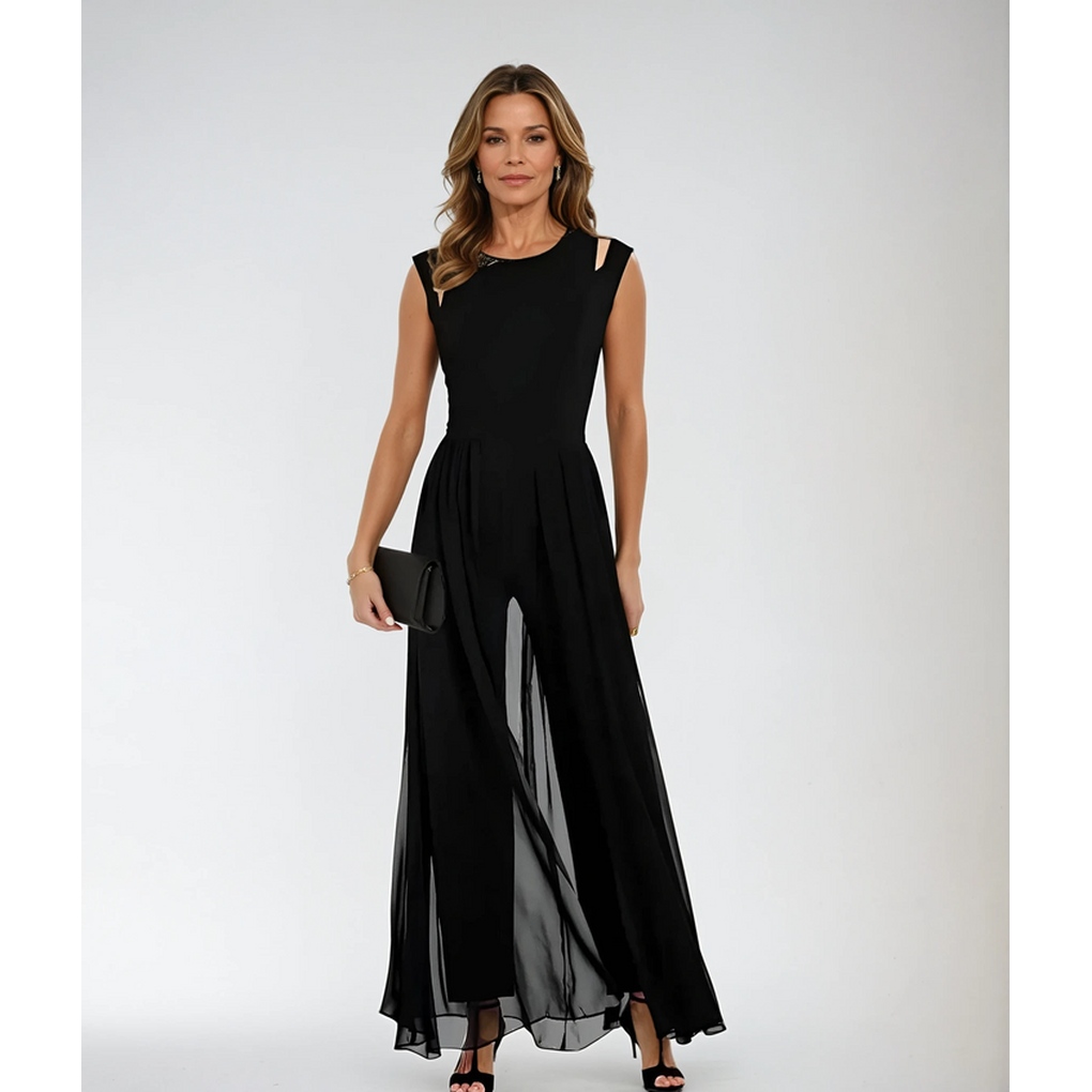 Oak & Coral | Women's Wide-Leg Jumpsuit with Cutout Shoulders