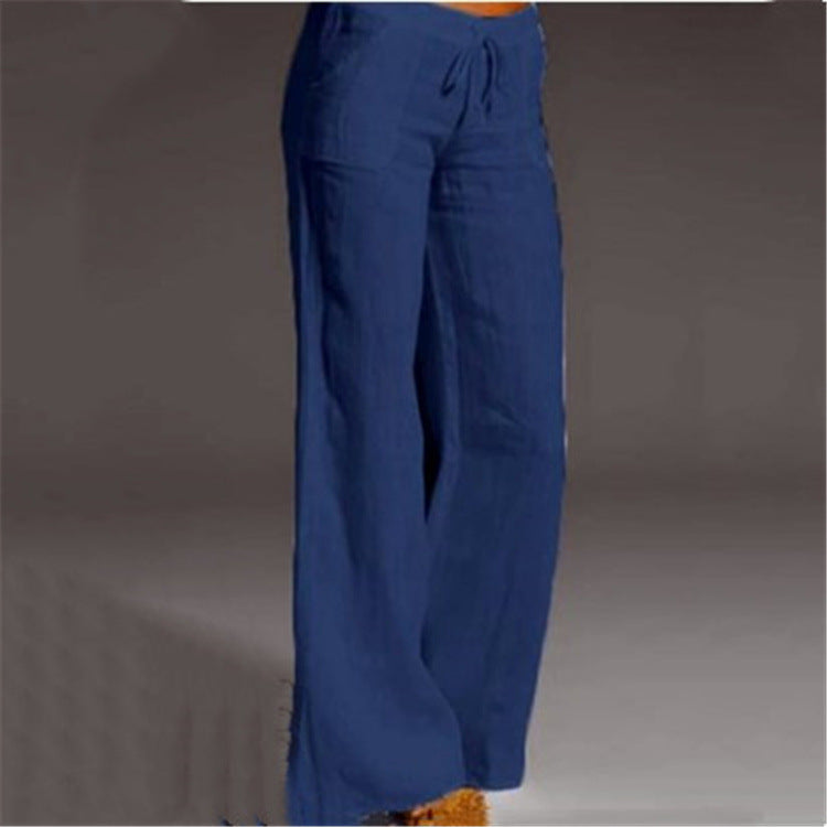 Oak & Coral | Women's Wide Leg Trousers with Drawstring Waist