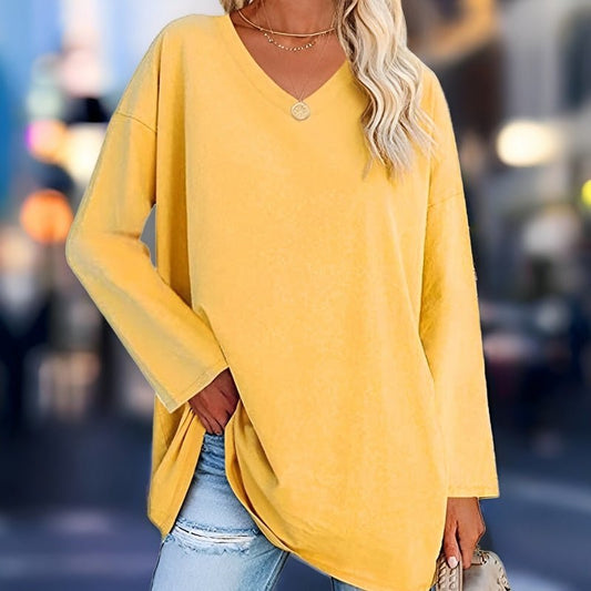 Oak & Coral - Your Trendy Long Sleeve Shirt with V-Neck for Comfort