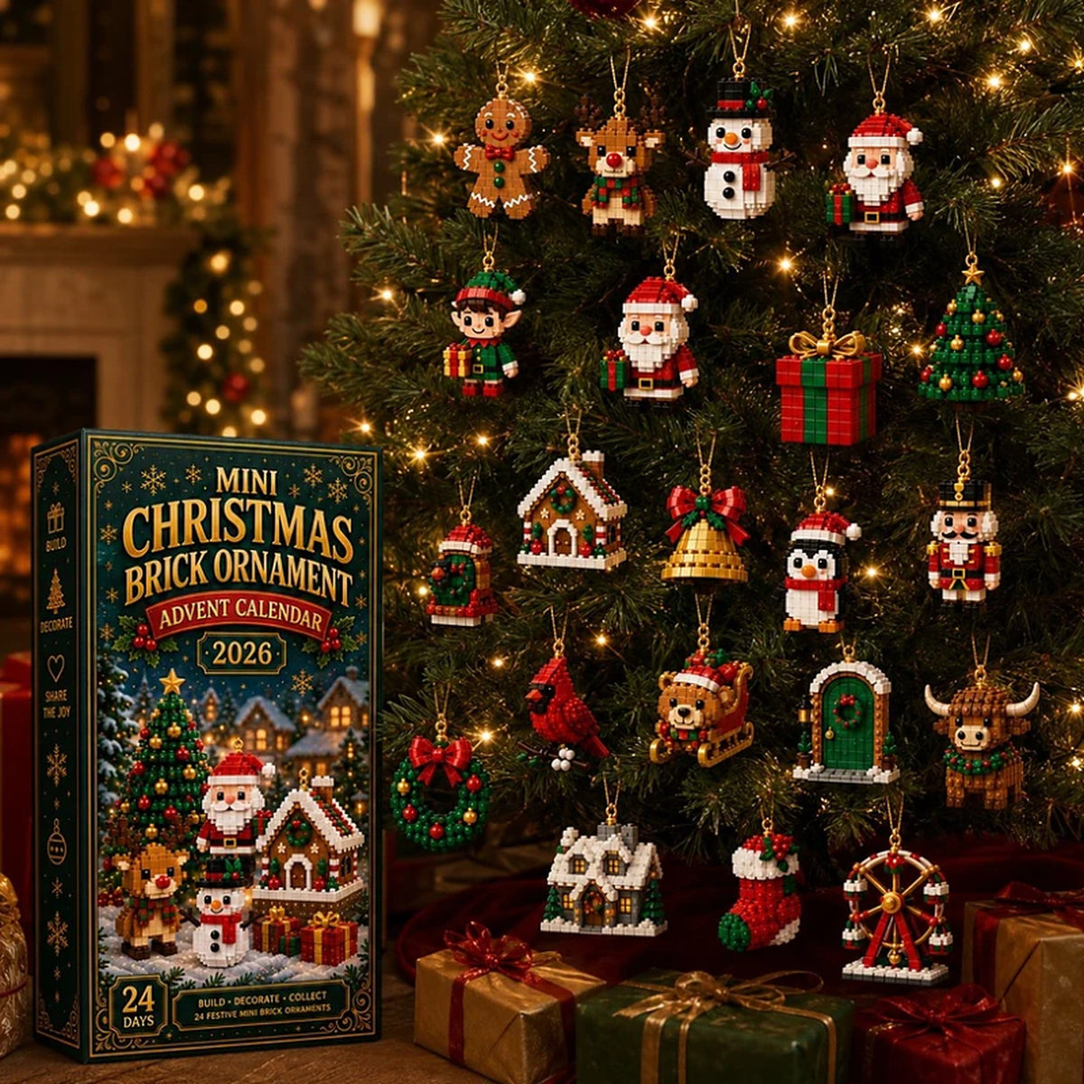 Christmas Advent Calendar - 24 Mini Building Block Christmas Figures