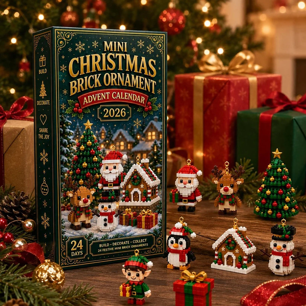 Christmas Advent Calendar - 24 Mini Building Block Christmas Figures
