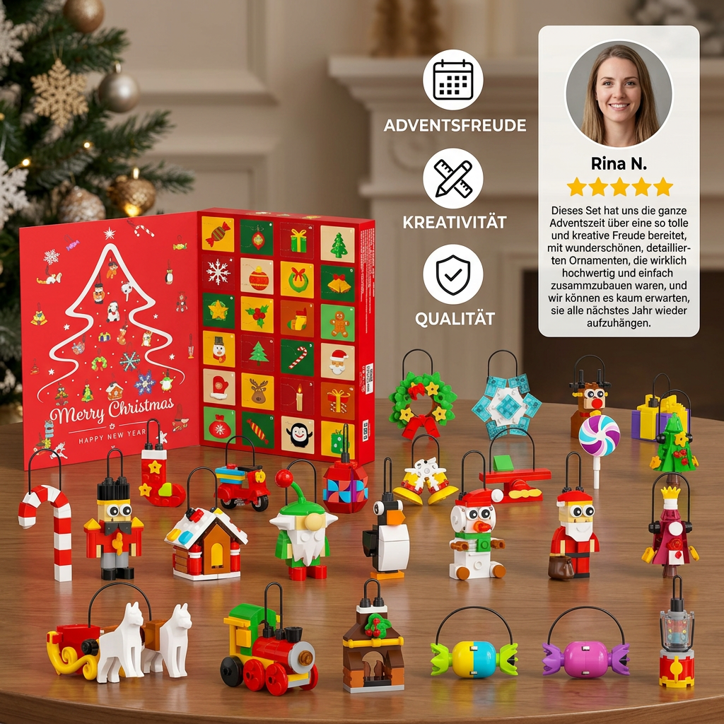 Christmas Decoration Building Block Advent Calendar 2026 – 24 Days Filled with Christmas Surprises
