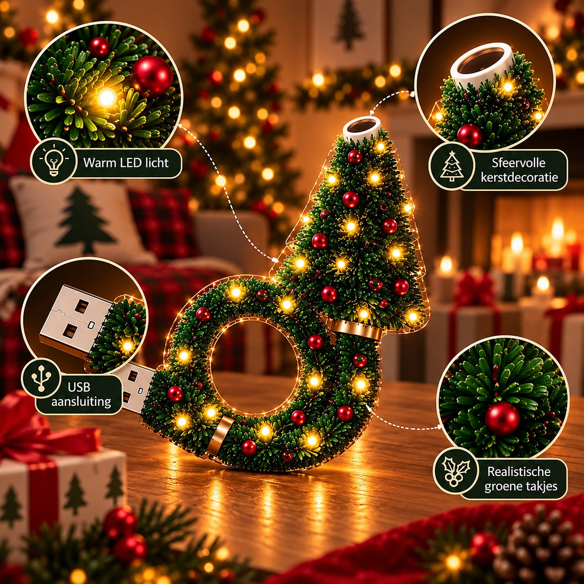 Christmas Projector - Christmas Tree-Shaped USB Projection Light