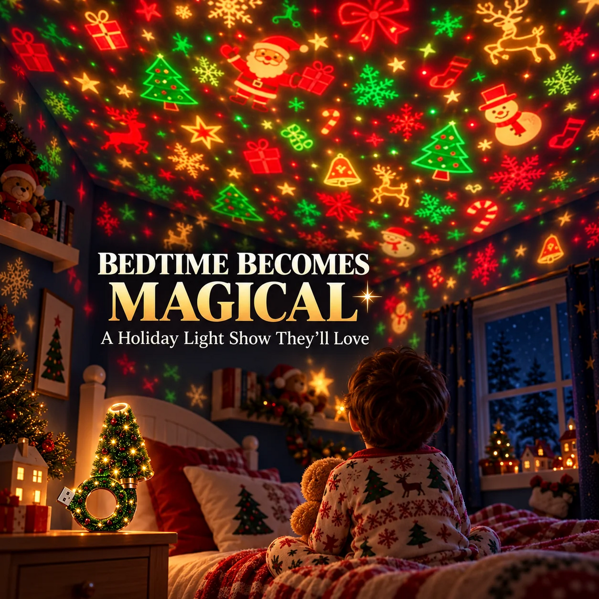 Christmas Tree Projection Light - 6+ Holiday Pattern Ceiling Lamp