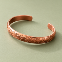 Floral Imprint Copper Cuff