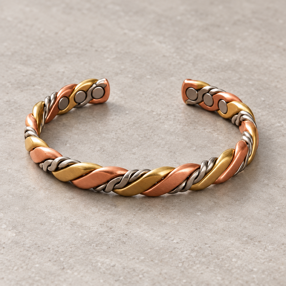 Triple Strand Twist Bracelet — alternate product photograph