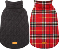 Reversible British Check Dog Winter Coat - Waterproof & Warm