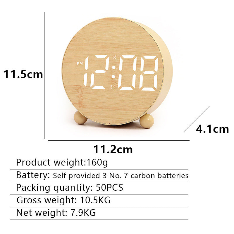 Digital Alarm Clock with Large LED Display and Gentle Alarm Function