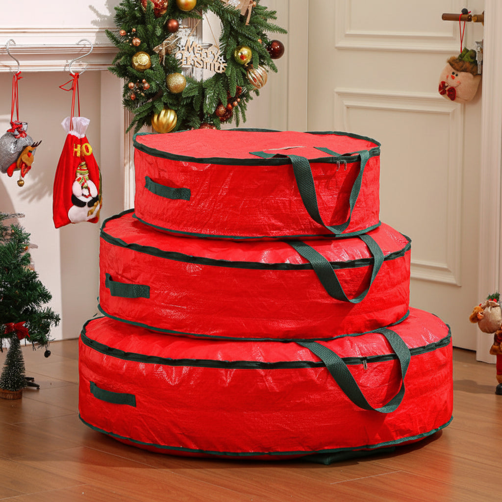 Durable Woven Fabric Christmas Ornament Storage Bag