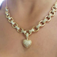 Heart Pendant Necklace with Cubic Zirconia