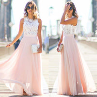 Oak & Coral | Lace Overlay Chiffon Maxi Dress