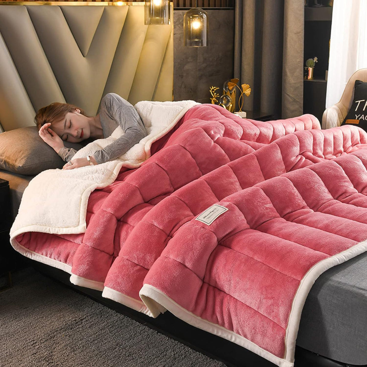 Extra Warm Plush Fleece Blanket, Non-Electric and Machine Washable