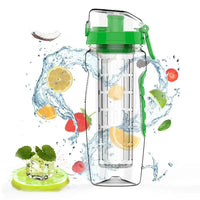 1 Liter Water Bottle with Fruit Infuser and Time Tracker