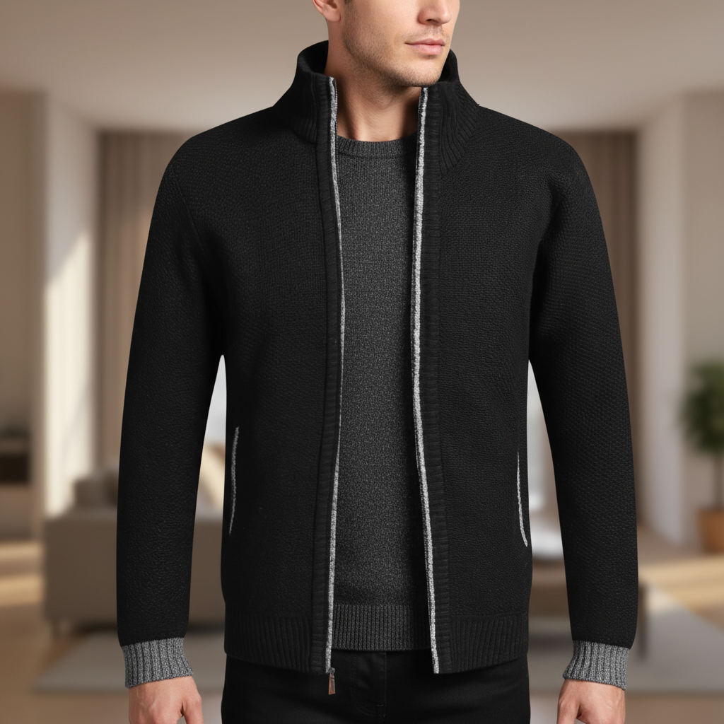 Full-Zip Lined Cardigan