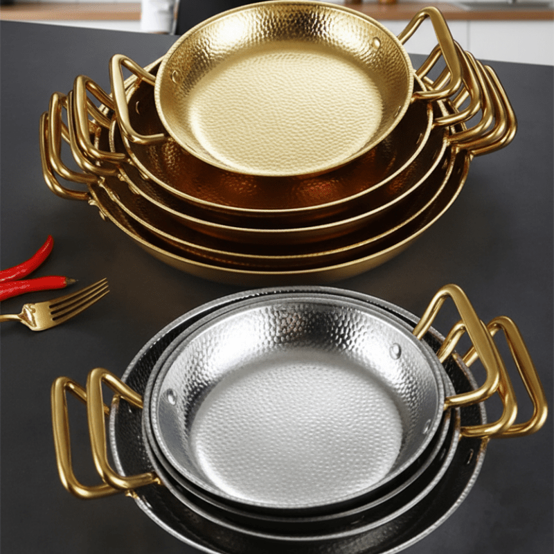 Hammered Stainless Steel Pot — Textured Base, Even Heat Distribution