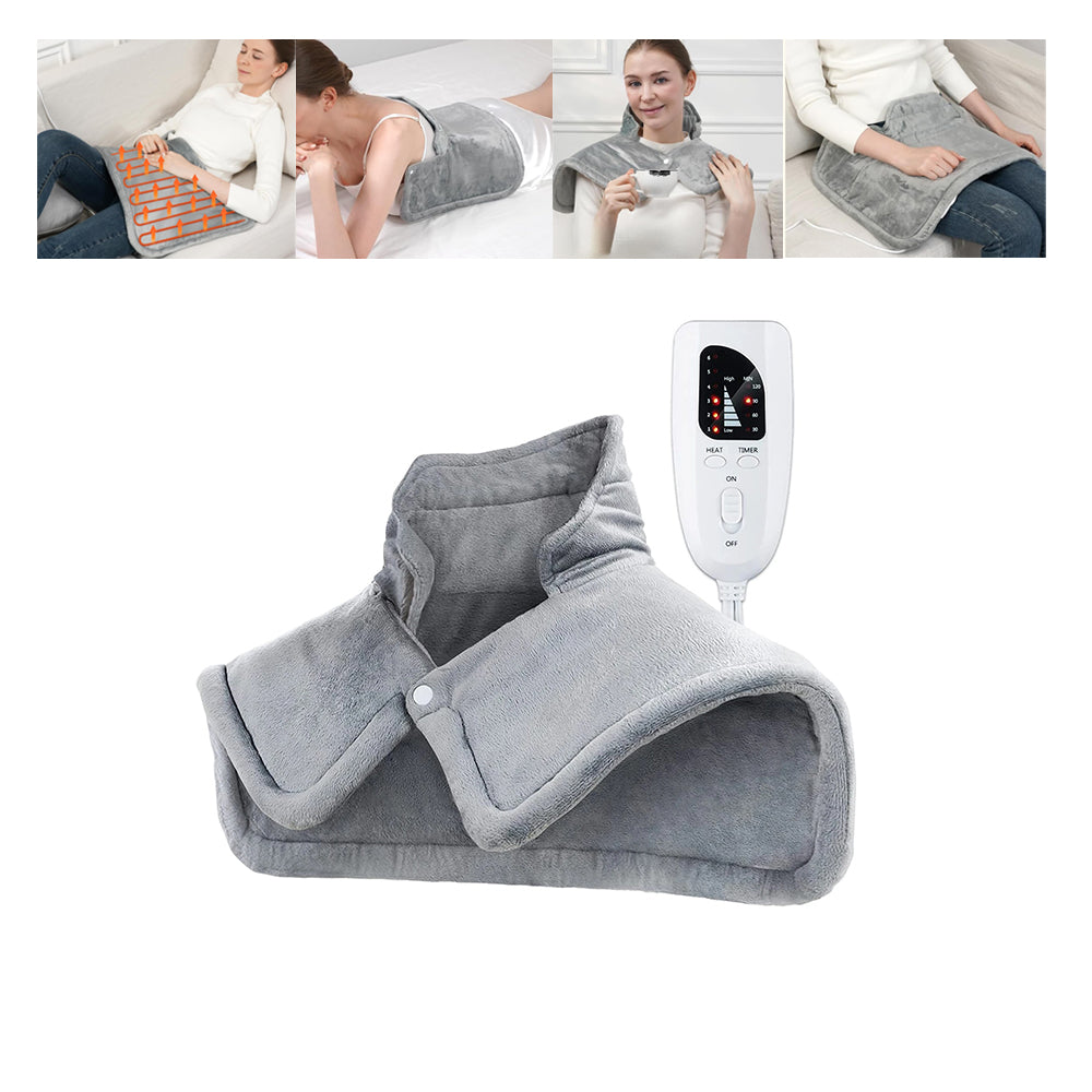 Heating Pad for Neck and Shoulders - Pain Relief with Heat – Oak and Coral