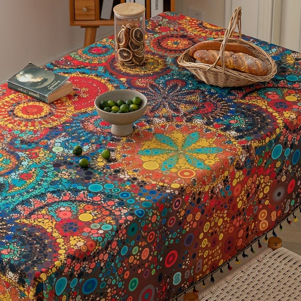 Hypno Bloom Tassel Tablecloth