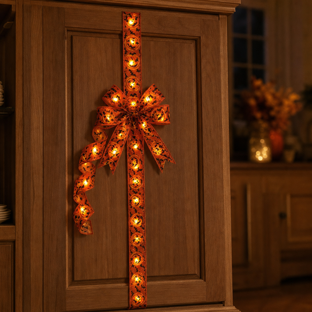 Lighted LED Cabinet Bow Decoration