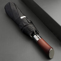 LumaLeaf Automatic Umbrella - Stylish Wood Handle