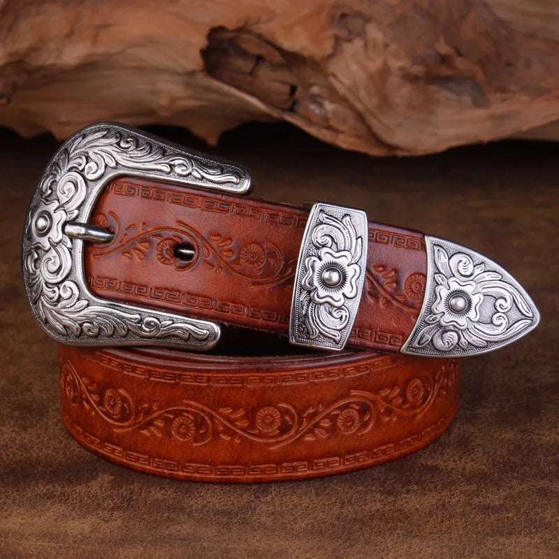 Marisol Western Belt | Oak & Coral