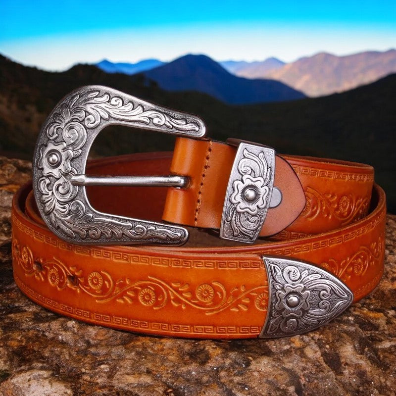 Marisol Western Belt | Oak & Coral
