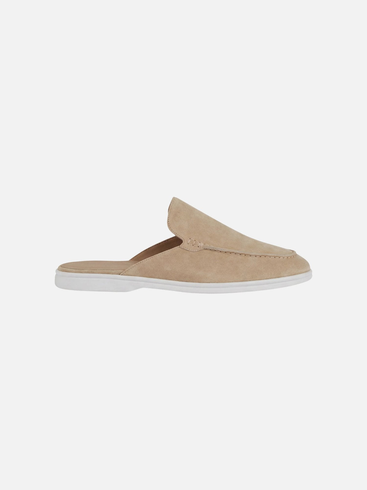 Men's Casual Slip-On Mules with Open Heel and Stitching Detail