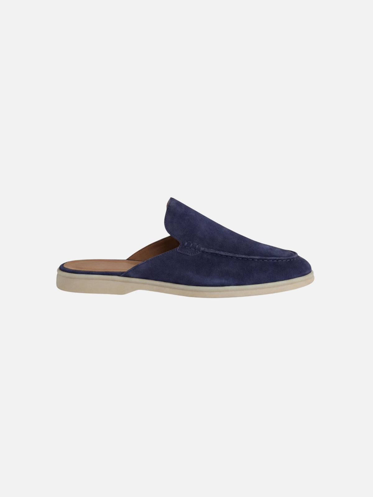Men's Casual Slip-On Mules with Open Heel and Stitching Detail