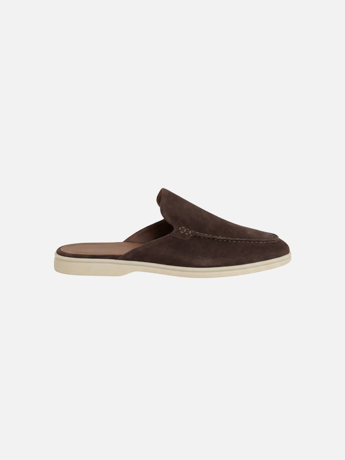 Men's Casual Slip-On Mules with Open Heel and Stitching Detail