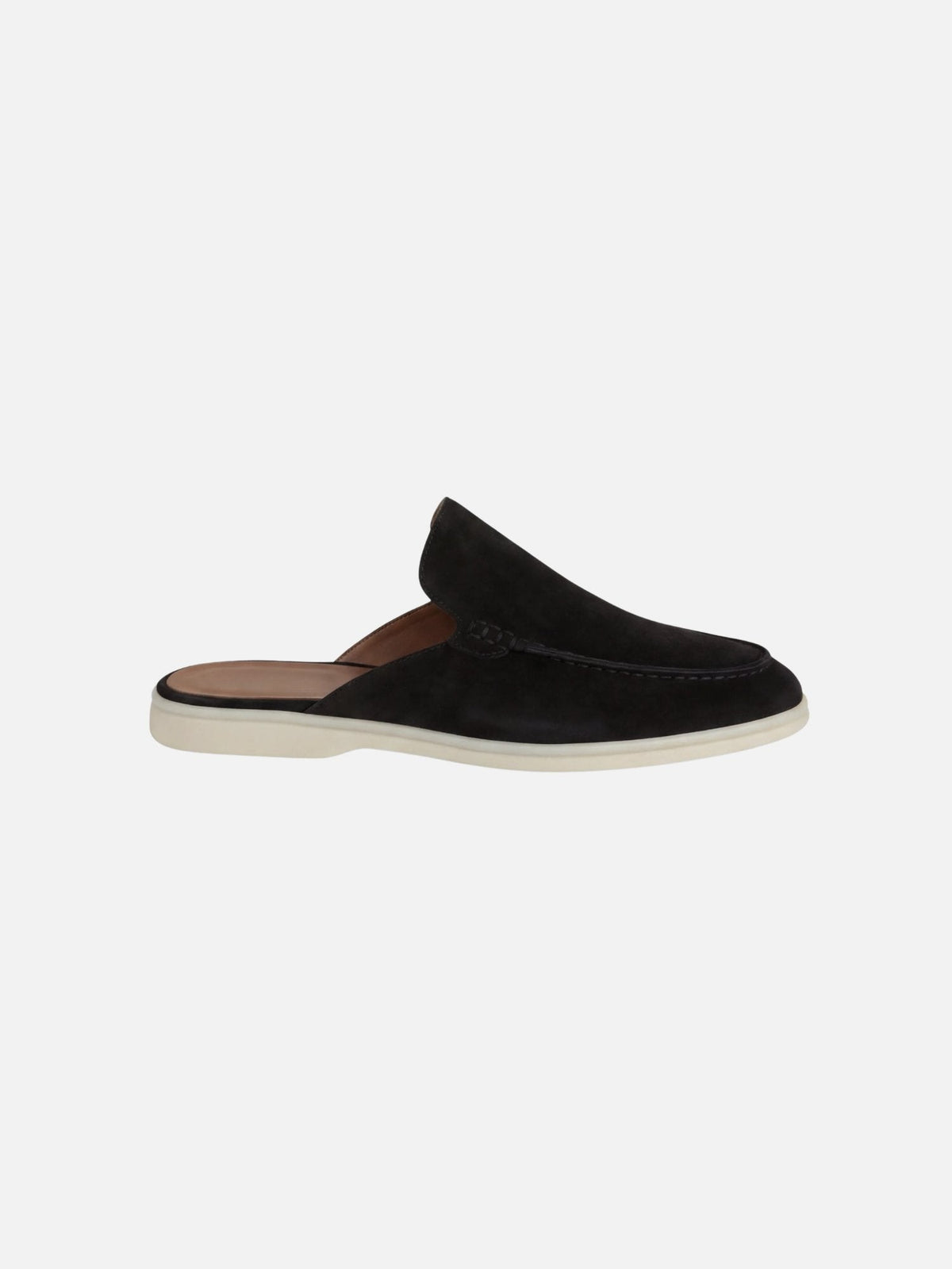 Men's Casual Slip-On Mules with Open Heel and Stitching Detail