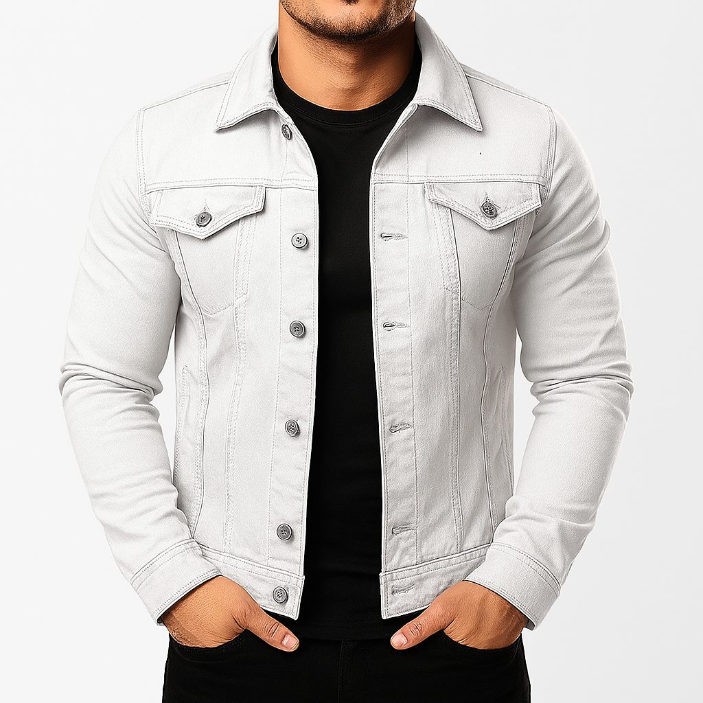 Men's Casual Solid Denim Jacket