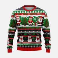Men's Christmas Sweater with Winter Landscape Print
