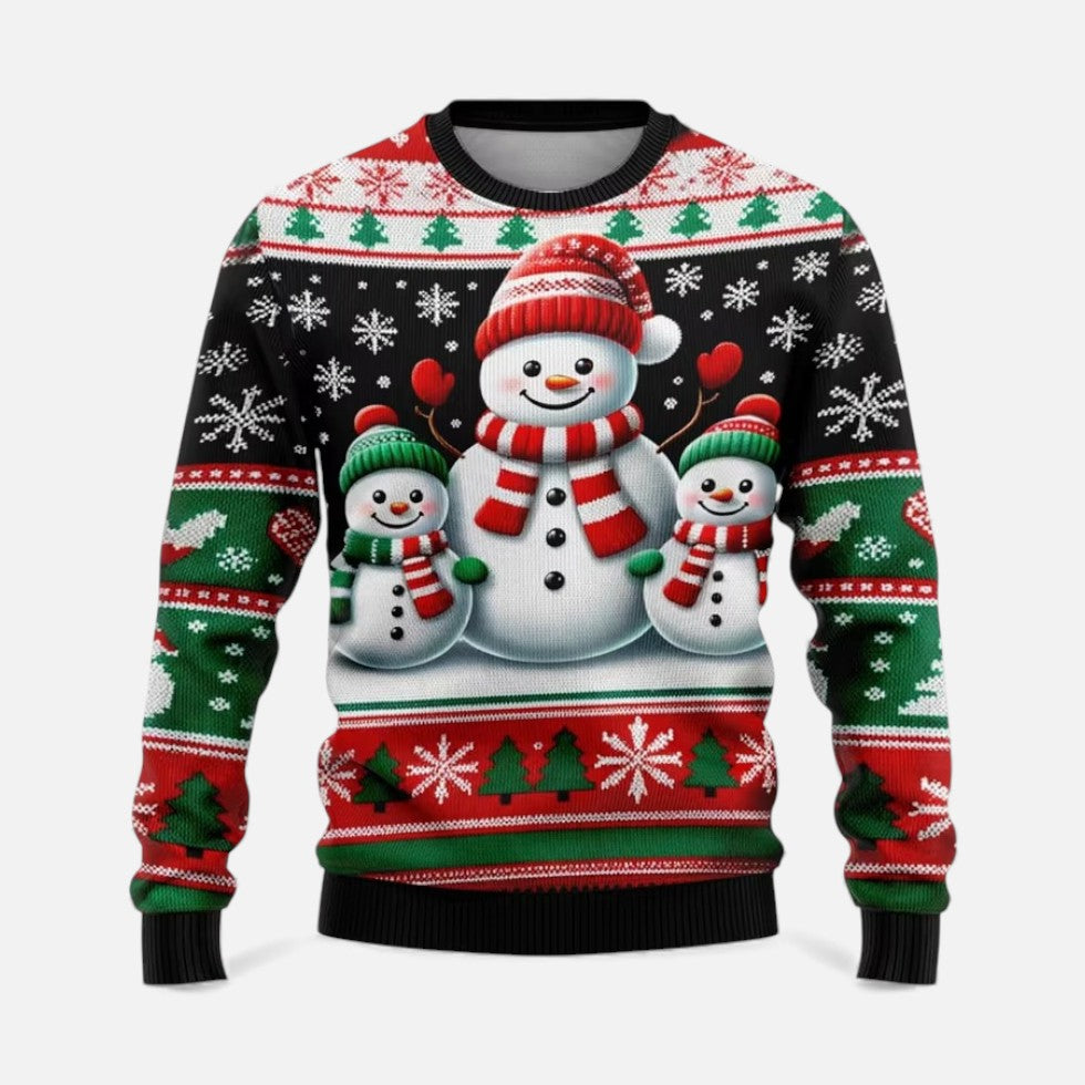 Men's Christmas Sweater with Winter Landscape Print