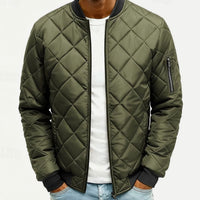 Men's Diamond Quilted Full-Zip Bomber Jacket