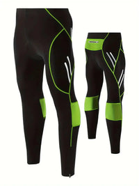 Men's Full-Length Cycling Tights with Gel Padding